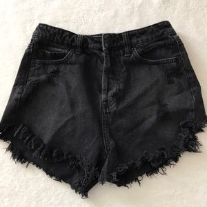 Black Jean Shorts